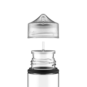 Chubby Gorilla 60ML Stubby Unicorn Bottle - Clear Bottle / Black Cap - V3 - Copackr.com