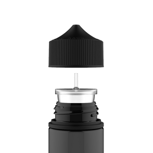 Chubby Gorilla 60ML Stubby Unicorn Bottle - Black Transparent Bottle / Black Cap - V3 - Copackr.com