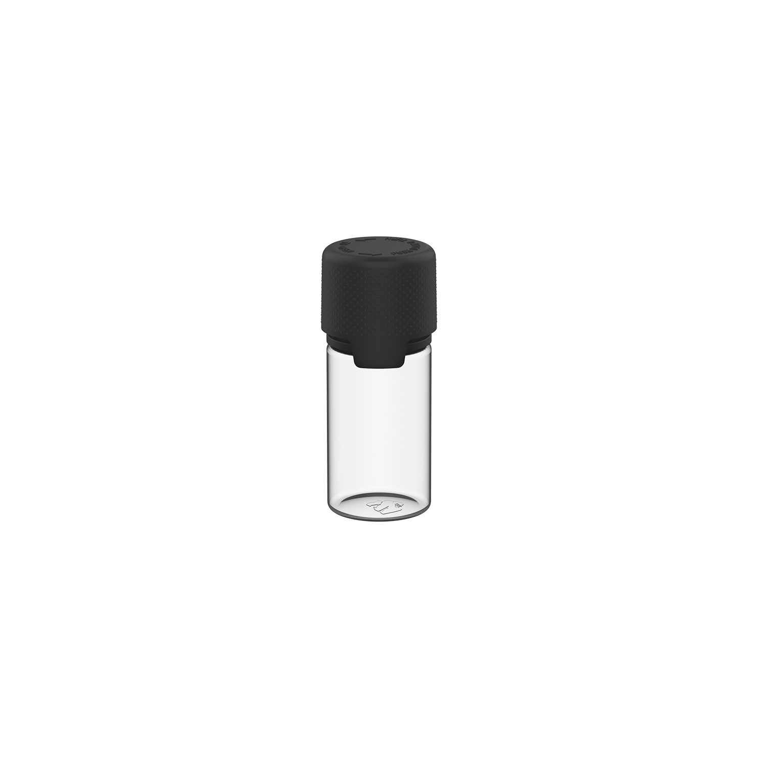 Chubby Gorilla Aviator 30ML Stubby Bottle With Inner Seal & Tamper Evident Breakoff Band - Clear Natural Bottle / Opaque Black Cap