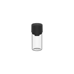Chubby Gorilla Aviator 30ML Stubby Bottle With Inner Seal & Tamper Evident Breakoff Band - Clear Natural Bottle / Opaque Black Cap
