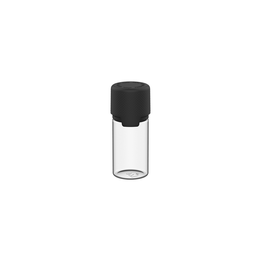 Chubby Gorilla Aviator 30ML Stubby Bottle With Inner Seal & Tamper Evident Breakoff Band - Clear Natural Bottle / Opaque Black Cap