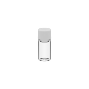 Chubby Gorilla Aviator 30ML Stubby Bottle With Inner Seal & Tamper Evident Breakoff Band - Clear Natural Bottle / Opaque White Cap