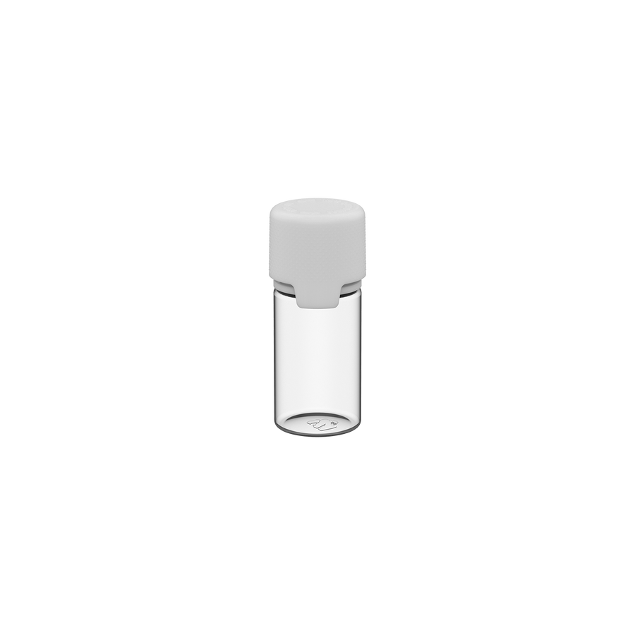 Chubby Gorilla Aviator 30ML Stubby Bottle With Inner Seal & Tamper Evident Breakoff Band - Clear Natural Bottle / Opaque White Cap