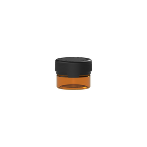 30CC/1FL.OZ/30ML Aviator CR - Container With Inner Seal & Tamper - Translucent Amber With Opaque Black Lid - Copackr.com