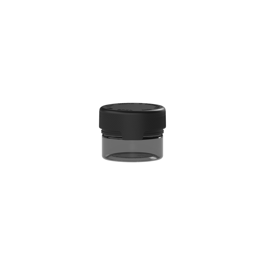 30CC/1FL.OZ/30ML Aviator CR - Container With Inner Seal & Tamper - Translucent Black With Opaque Black Lid - Copackr.com