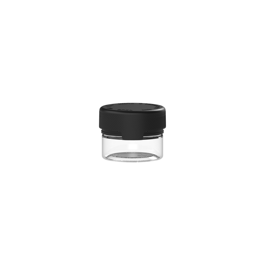 30CC/1FL.OZ/30ML Aviator CR - Container With Inner Seal & Tamper - Clear Natural With Opaque Black Lid - Copackr.com