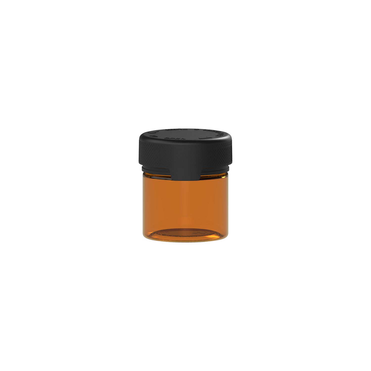 60CC/2FL.OZ/60ML Aviator CR - Container With Inner Seal & Tamper - Translucent Amber With Opaque Black Lid - Copackr.com