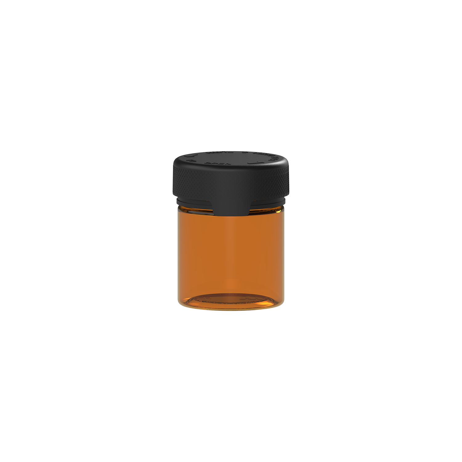 90CC/3FL.OZ/90ML Aviator CR - Container With Inner Seal & Tamper - Translucent Amber With Opaque Black Lid - Copackr.com