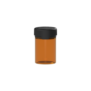 120CC/4FL.OZ/120ML Aviator CR - Container With Inner Seal & Tamper - Translucent Amber With Opaque Black Lid - Copackr.com