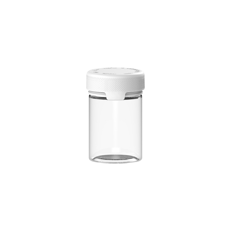 120CC/4FL.OZ/120ML Aviator CR - Container With Inner Seal & Tamper - Clear Natural With Opaque White Lid - Copackr.com