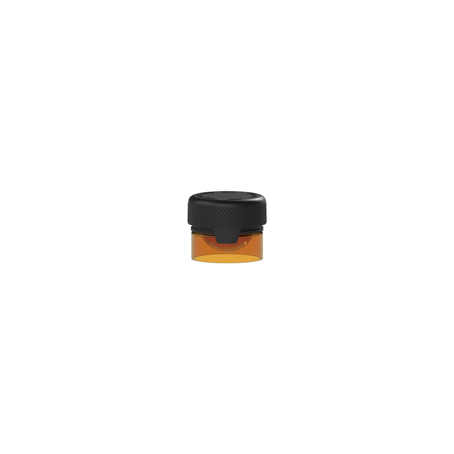 5cc/5ML Aviator CR - Container With Inner Seal & Tamper - Translucent Amber With Opaque Black Lid - Copackr.com