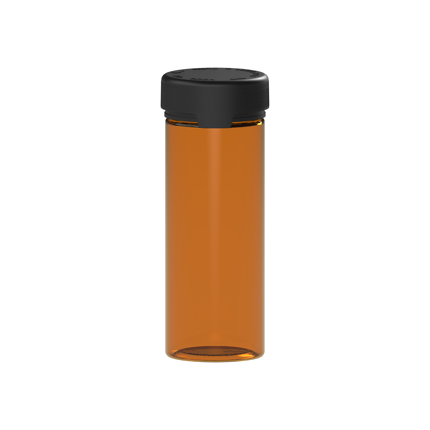 240CC/8FL.OZ/240ML Aviator CR - Container With Inner Seal & Tamper - Translucent Amber With Opaque Black Lid - Copackr.com