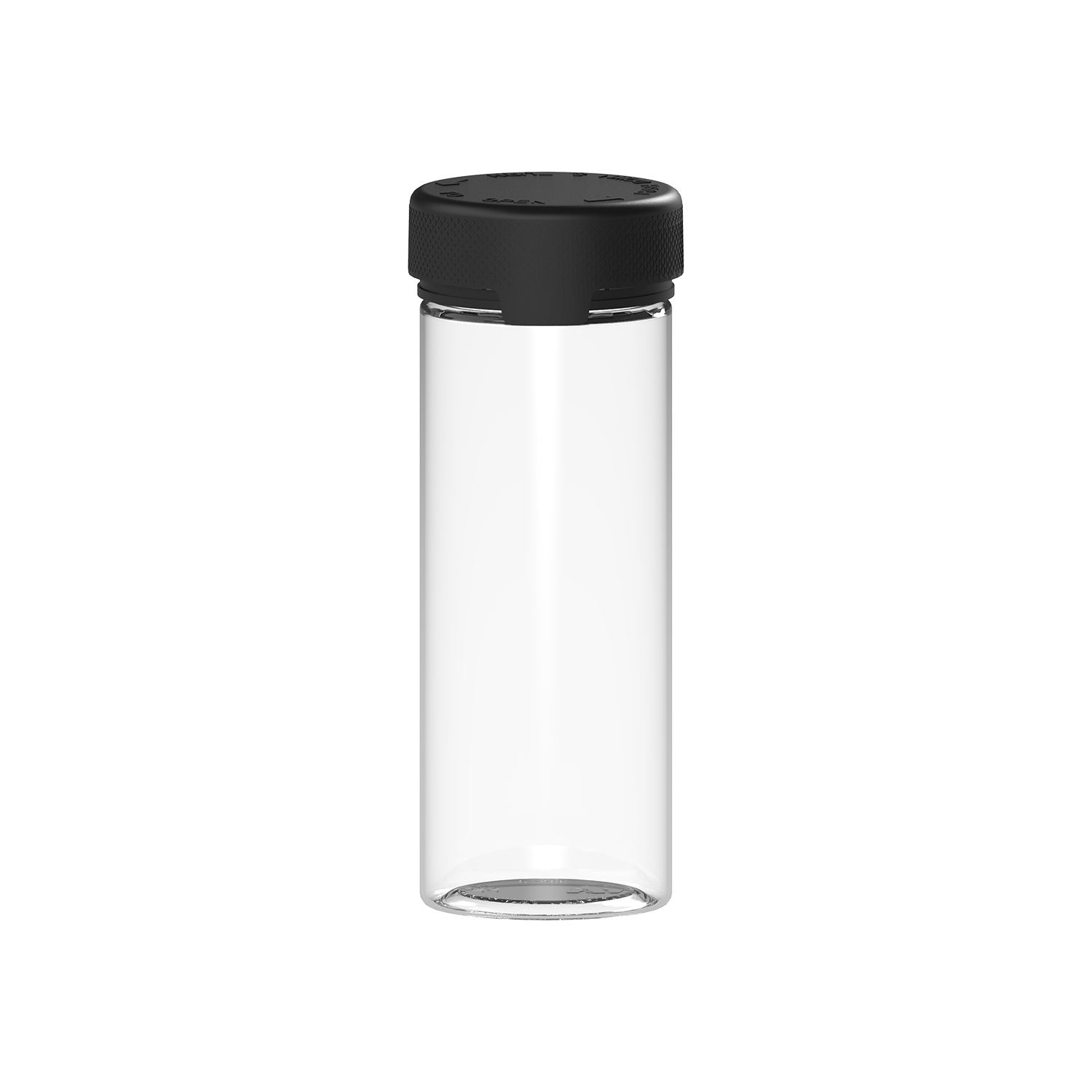 240CC/8FL.OZ/240ML Aviator CR - Container With Inner Seal & Tamper - Clear Natural With Opaque Black Lid - Copackr.com