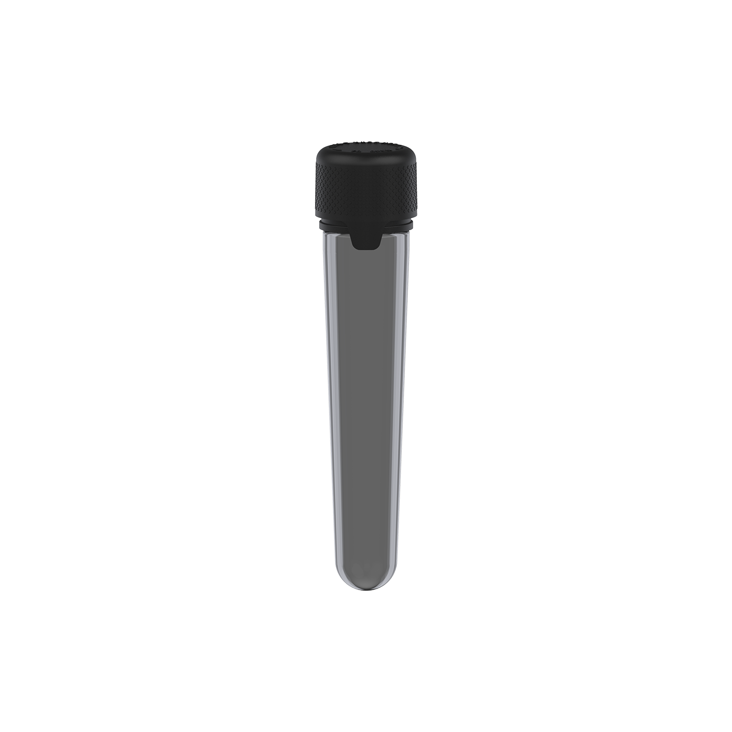 AVIATOR CR - TUBE 100MM WITH INNER SEAL & TAMPER - TRANSLUCENT BLACK WITH OPAQUE BLACK LID - Copackr.com