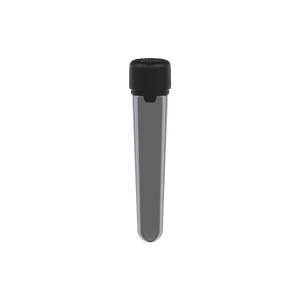 AVIATOR CR - TUBE 100MM WITH INNER SEAL & TAMPER - TRANSLUCENT BLACK WITH OPAQUE BLACK LID - Copackr.com