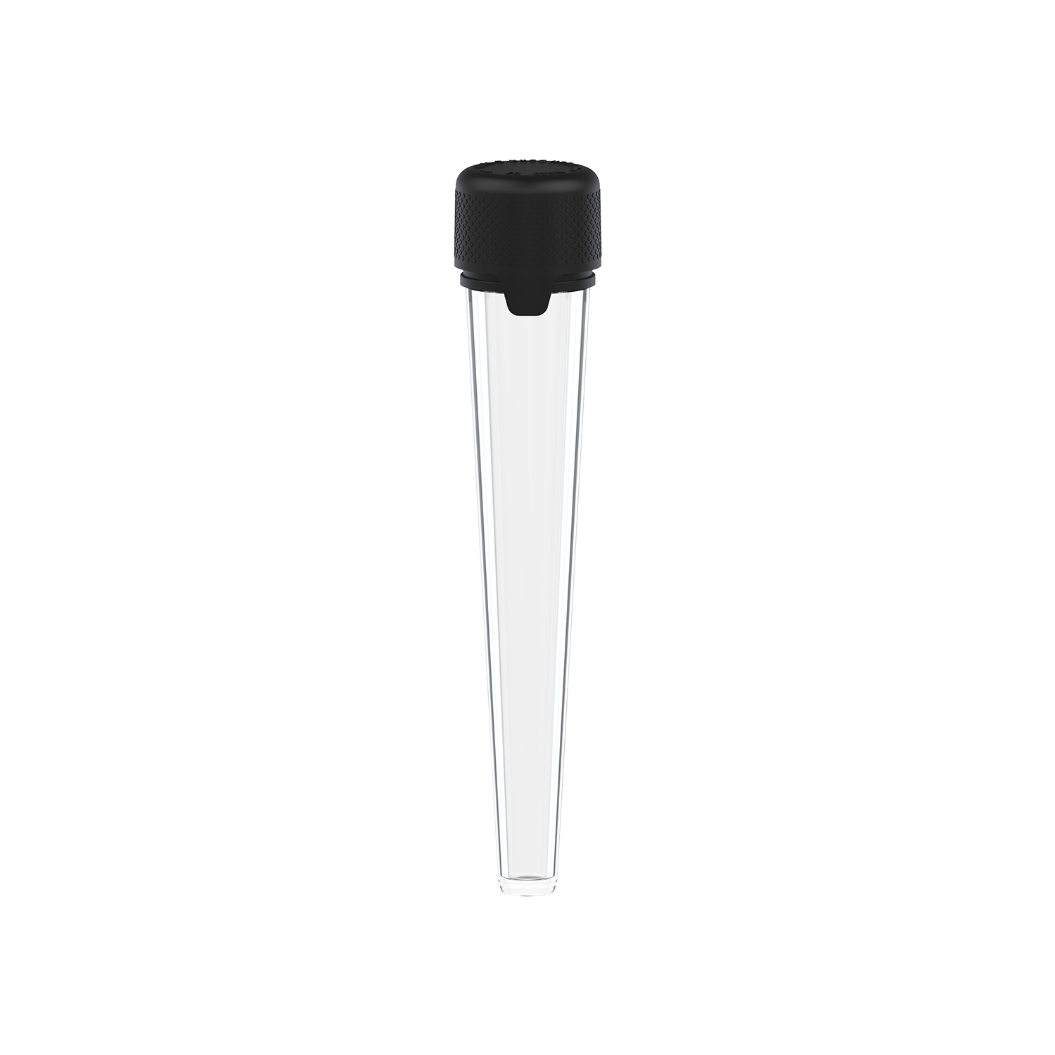 AVIATOR CR - TUBE 113MM WITH INNER SEAL & TAMPER - CLEAR NATURAL TRANSPARENT WITH OPAQUE BLACK LID - Copackr.com