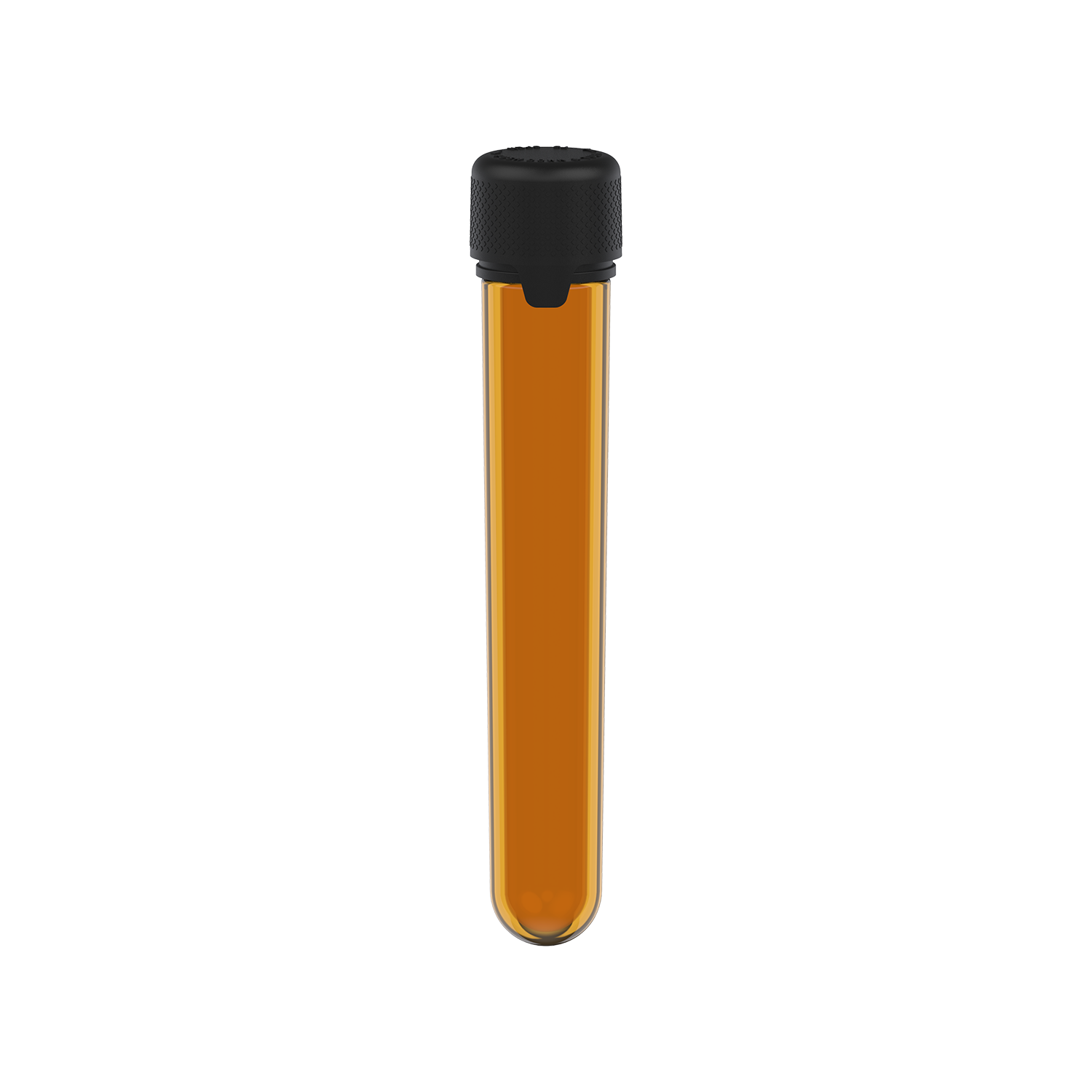 AVIATOR CR - TUBE 120MM WITH INNER SEAL & TAMPER - TRANSLUCENT AMBER WITH OPAQUE BLACK LID - Copackr.com