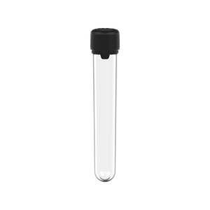 AVIATOR CR - TUBE 100MM WITH INNER SEAL & TAMPER - CLEAR NATURAL (TRANSPARENT) WITH OPAQUE BLACK LID - Copackr.com