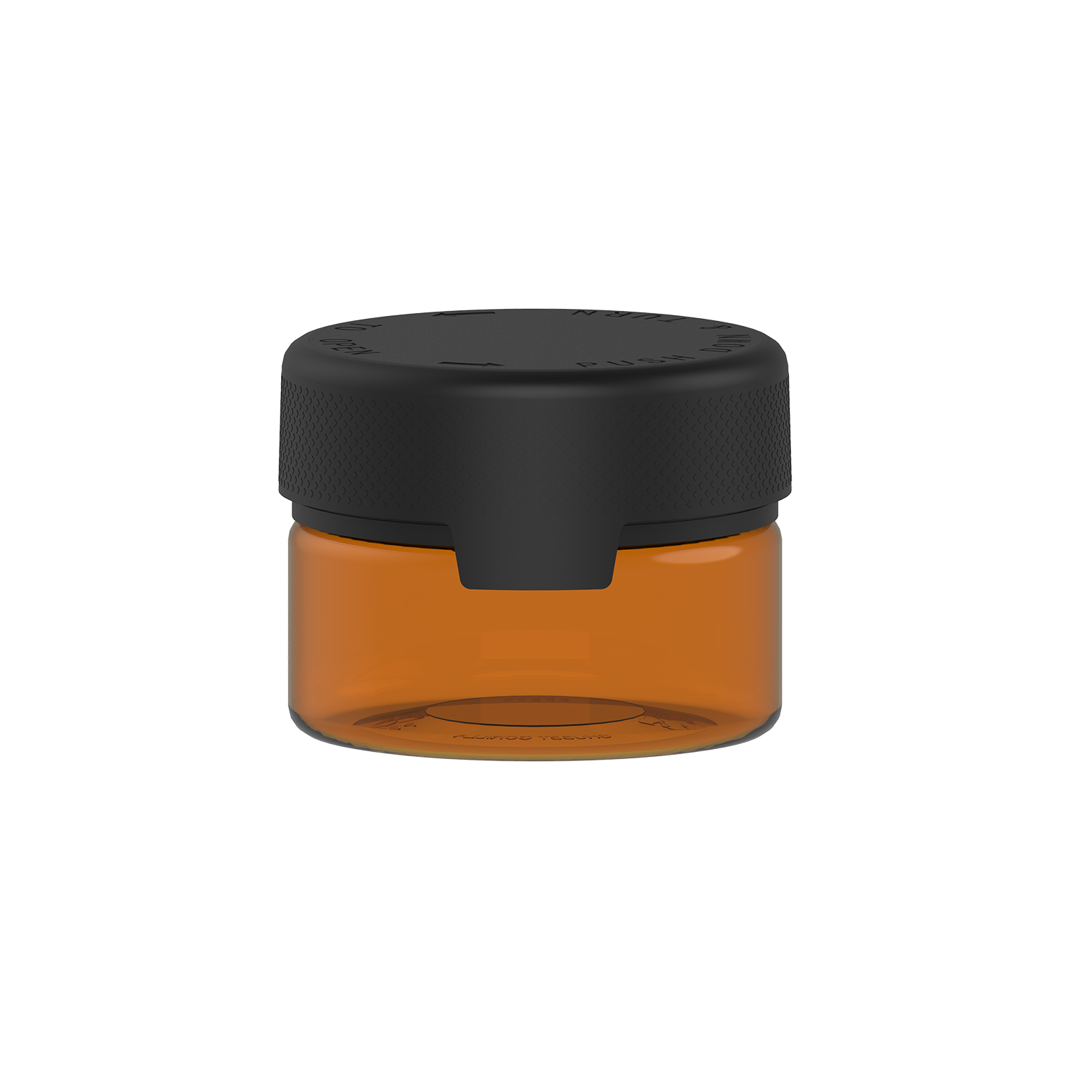 220CC/7.5FL.OZ/220ML Aviator CR - XL Container With Inner Seal & Tamper - Translucent Amber With Opaque Black Lid - Copackr.com