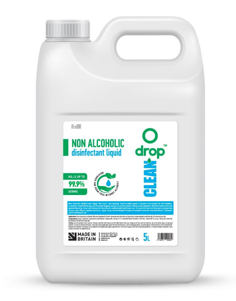 5L Non-Alcoholic Disinfectant Liquid For Spray Or Gel - Copackr.com