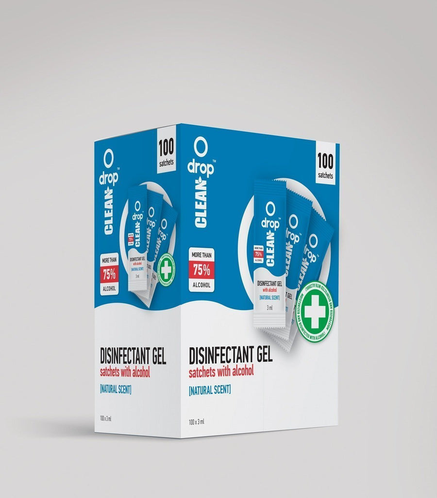 Sachet with Disinfectant Alcohol Gel 75% - Natural Scent - 100x 3ml - Copackr.com